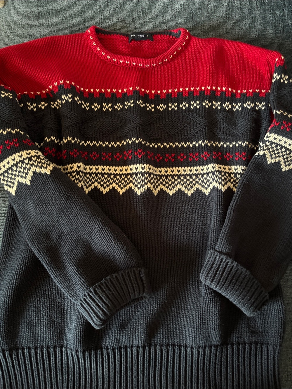 Nautica Men's Cotton Patterned Crewneck Sweater